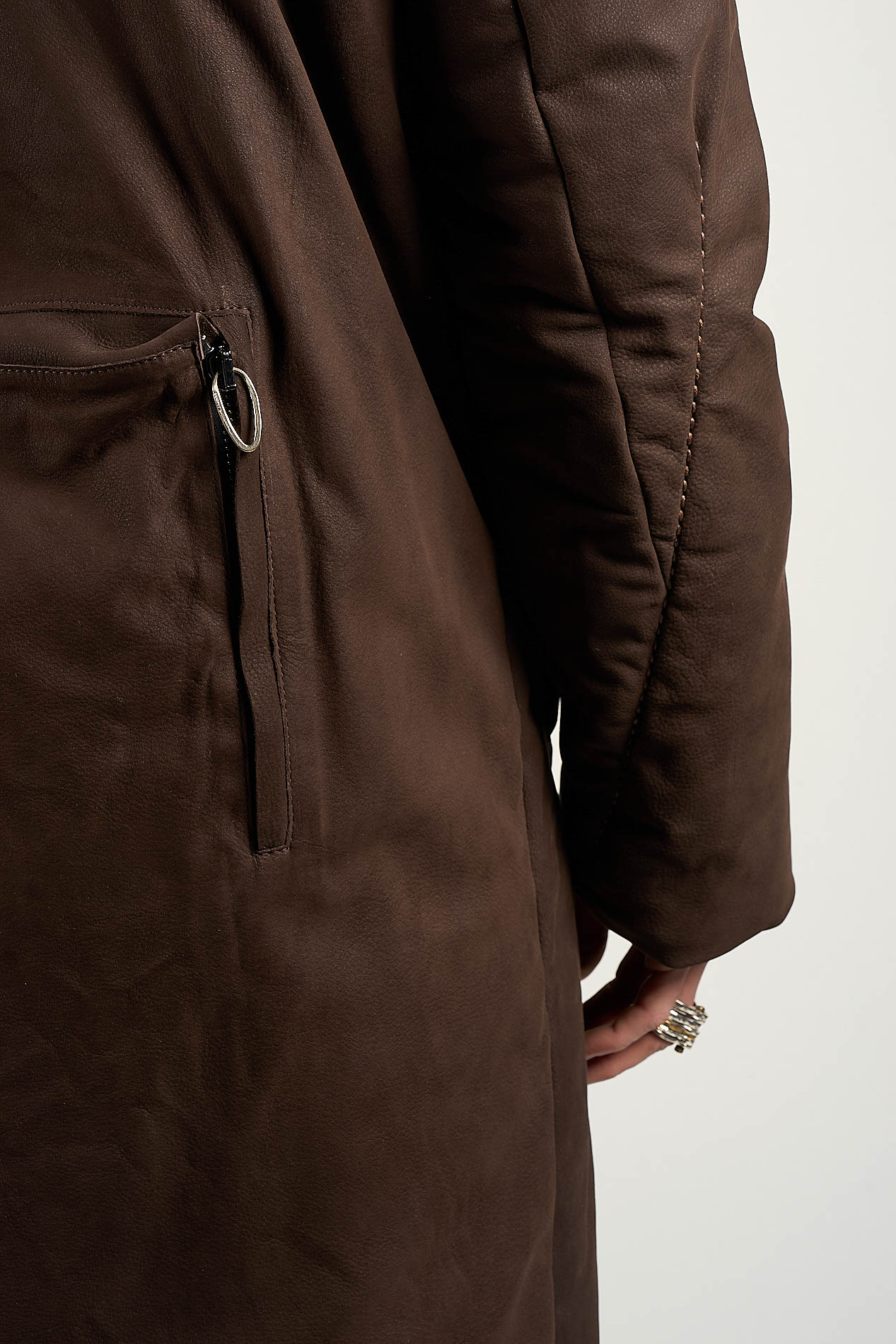 DANIELE BASTA LEATHER AND SILVER JACKET